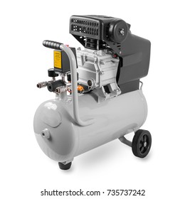 New Air Compressor On White Background