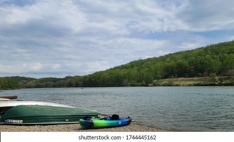 New Alexandria, Pennsylvania / USA - May 17, 2020: Going Kayaking Or Fishing At Keystone State Park, PA