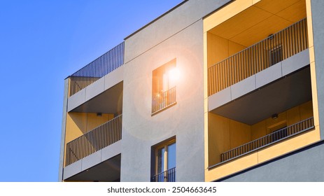 New apartment building. Residential area with modern apartment building. - Powered by Shutterstock