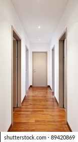 New Apartment, Empty Corridor Many Doors