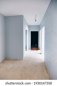 a new apartment repair finishing works in progress, plastering, painting and flooring construction