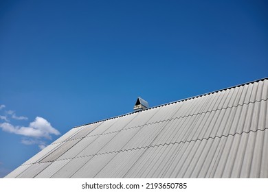 New Asbestos Roof On The House, Blue Sky View