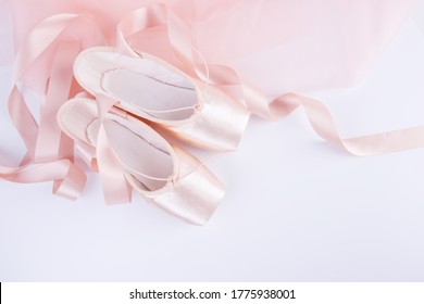 New Ballet Shoes Isolated On White Background