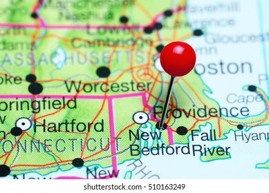 New Bedford Pinned On A Map Of Massachusetts, USA
