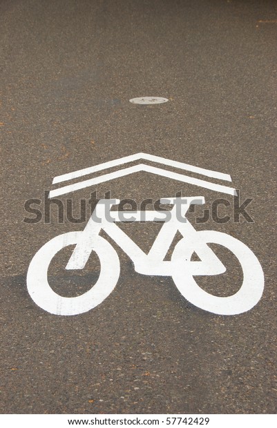 New Bike Lane Markings On Side Stock Photo (Edit Now) 57742429