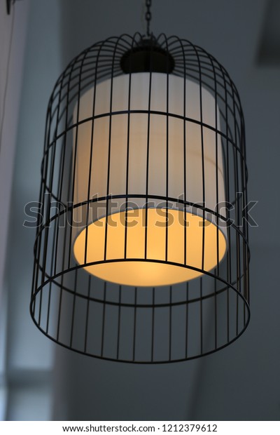 white cage light shade