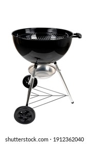 New Black Charcoal Grill Isolated On White Background