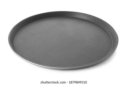 New Black Serving Tray Isolated On White