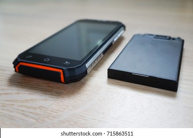 New Black-orange Rugged Smartphone With Battery