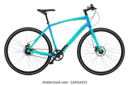 New Blue Bicycle Isolated On A White Background