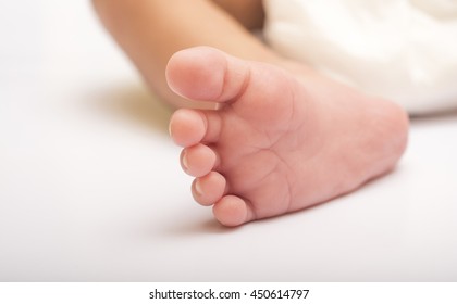 New Born Baby Adorable Feet Close Up