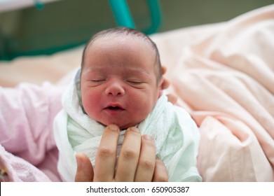 New Born Baby Smiling For His Mother  First Day