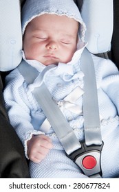 New Born In The Car Using Seat Belt