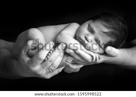 Similar – Newborn baby girl in hostpital bed sleeping