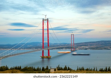 new bridge connecting two continents 1915 canakkale bridge (dardanelles bridge), Canakkale, Turkey - Powered by Shutterstock