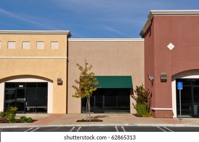 New Brown And Yellow Shopping Center Store Front