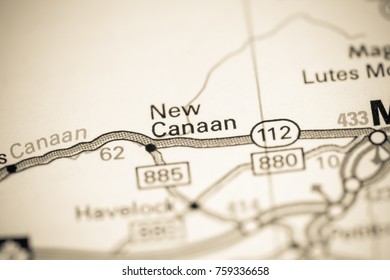 New Canaan. Canada On A Map.