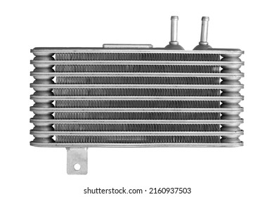 new car automatic transmission oil temperature radiator on white background