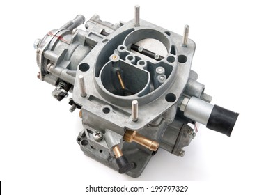 New Car Carburetor On A White Background