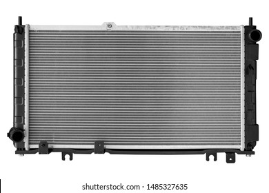 New Car Engine Cooling Radiator On A White Background