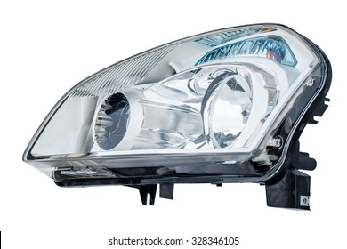 New Car Headlight Isolated On White Background