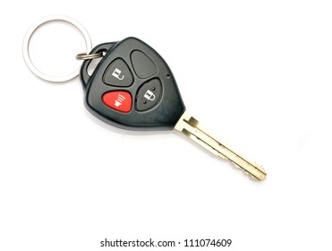 New Car Key On White Background