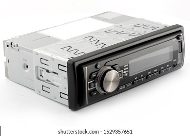 

New Car Radio On A White Background