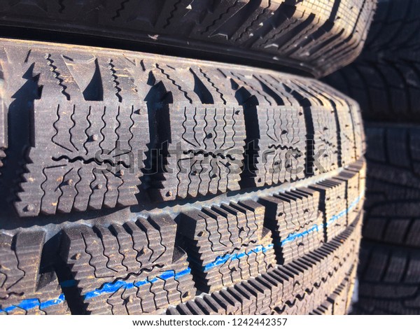 New car tire texture at\
the garage