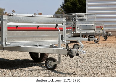 New cargo carts for sale outdoors. Horizontal shot