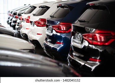 New Cars In A Row At The Dealership