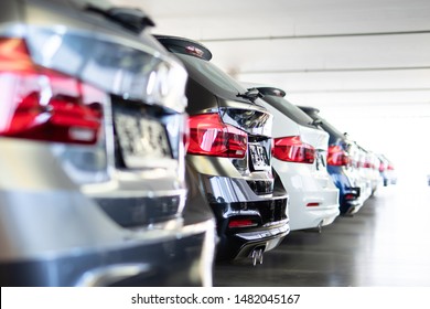 New Cars In A Row At The Dealership