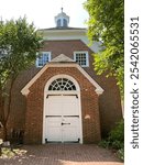 New Castle Presbyterian Church in New Castle, Delaware. Meeting house for Dutch Reformed (Calvinist) founders of New Castle in 1700s. New Castle Historic District, First State National Historic Park. 