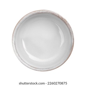 New ceramic bowl on white background, top view - Shutterstock ID 2260270875