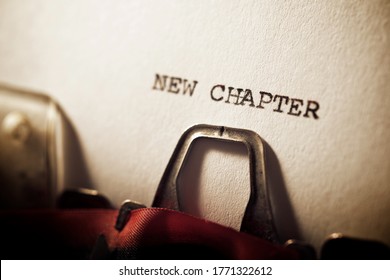 New chapter text written with a typewriter.