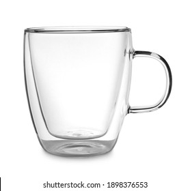 New clean glass cup isolated on white