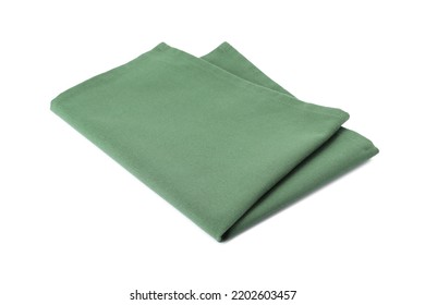 New Clean Green Cloth Napkin Isolated On White