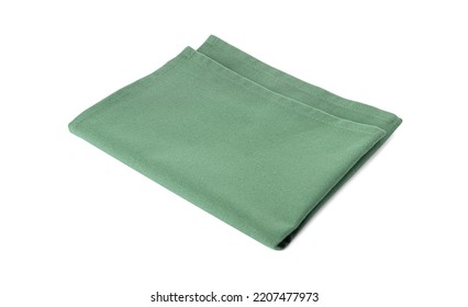 New Clean Green Cloth Napkin Isolated On White