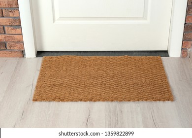 New Clean Mat Near Entrance Door. Household Item