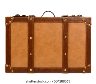 New Clean Retro Stylized Suitcase Isolated On White Background