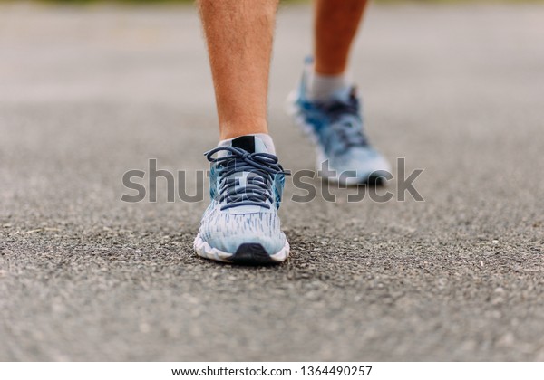 Clean Running Shoes On Mens Stock Photo 