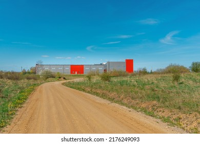 New Commercial Retail Small Office Building.The Exterior Facade Of A General Small Business.