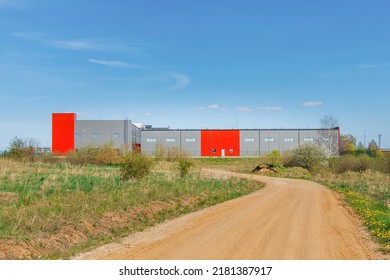 New Commercial Retail Small Office Building.The Exterior Facade Of A General Small Business.Telsiai,Lithuania.05-10-2022.