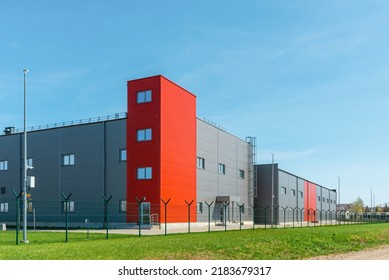 New Commercial Retail Small Office Building.The Exterior Facade Of A General Small Business.Telsiai,Lithuania 05-09-2022.