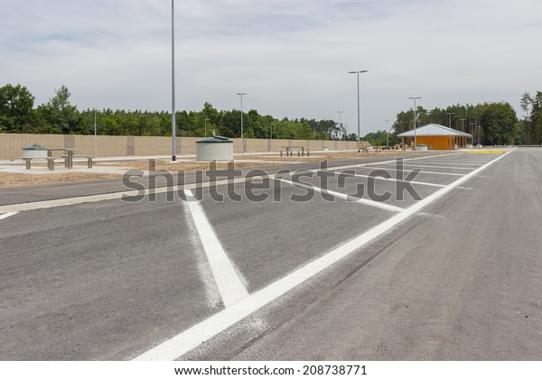 New constructed\
parking at the highway