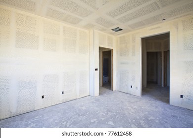 New Construction Of Drywall/Plasterboard Interior Room