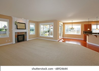 New Construction Empty Rooms Living Room And Dining Room