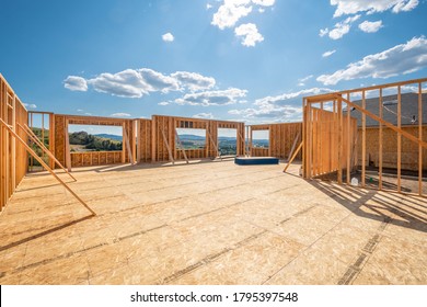 A new construction home being framed on a hillside with a view overlooking Spokane Valley, Washington	 - Powered by Shutterstock