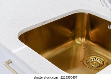 New Copper Gold Sink In Kitchen Counter