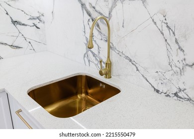 New Copper Gold Sink In Kitchen Counter