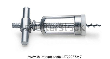 new corkscrew close-up, on a white isolated background